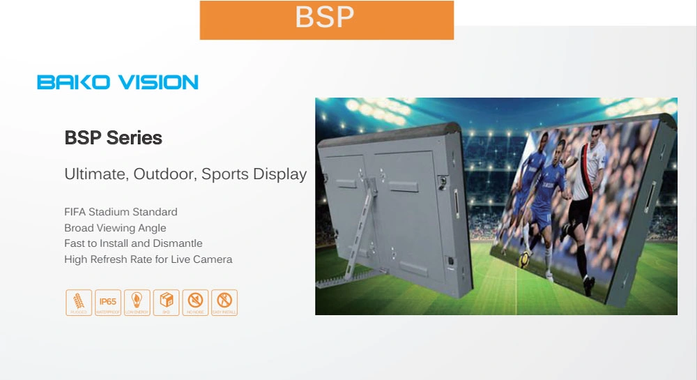 P16 Perimeter LED Display Screen Video Wall Full Color SMD3535 Circle Sports Advertisement